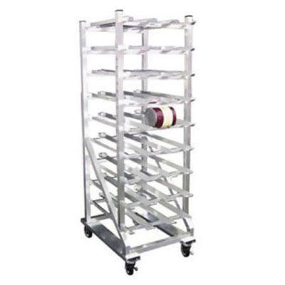 Aluminum Can Rack For # 10 Cans, W/ 5" Poly U Plate Casters