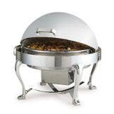 Chrome and Silver Plated Round Chicago Millenium Rolltop Chafer, 2 gal