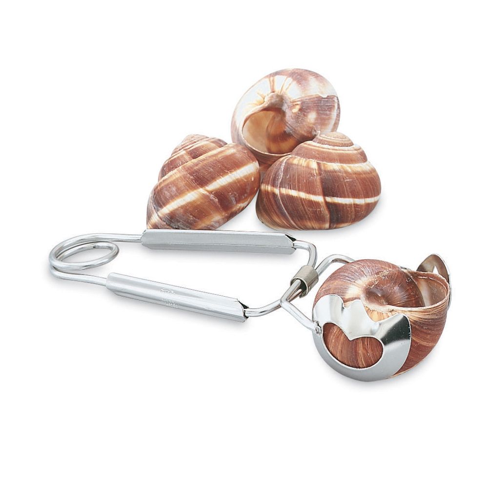 Mirror Finish S/S Snail Tong, 6"