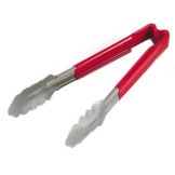 Jacob's Pride 1-Piece Color Coded Kool-Touch S/S Scalloped Tong, Red