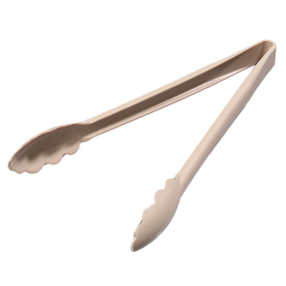 Carly&reg; Scalloped Utility Tongs, Beige, 12"
