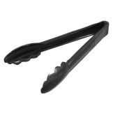 Carly&reg; Scalloped Utility Tongs, Black, 9"