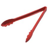 Carly&reg; Scalloped Utility Tongs, Red, 12"