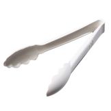 Carly&reg; Scalloped Utility Tongs, White, 9"