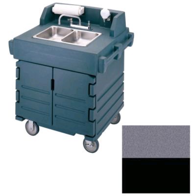 Cambro CamKiosk&reg; Hand Sink Cart, 110V, Black and Granite Gray