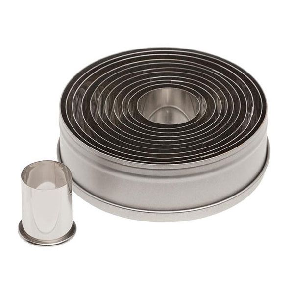 Ateco S/S 11-Piece Plain Edge Round Biscuit Cutter Set