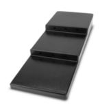 Delfin 12" x 30" x 4.5" Black Three-Tiered Step Riser