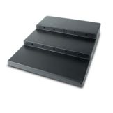 Delfin 24" x 30" x 4.5" Black Three-Tiered Step Riser