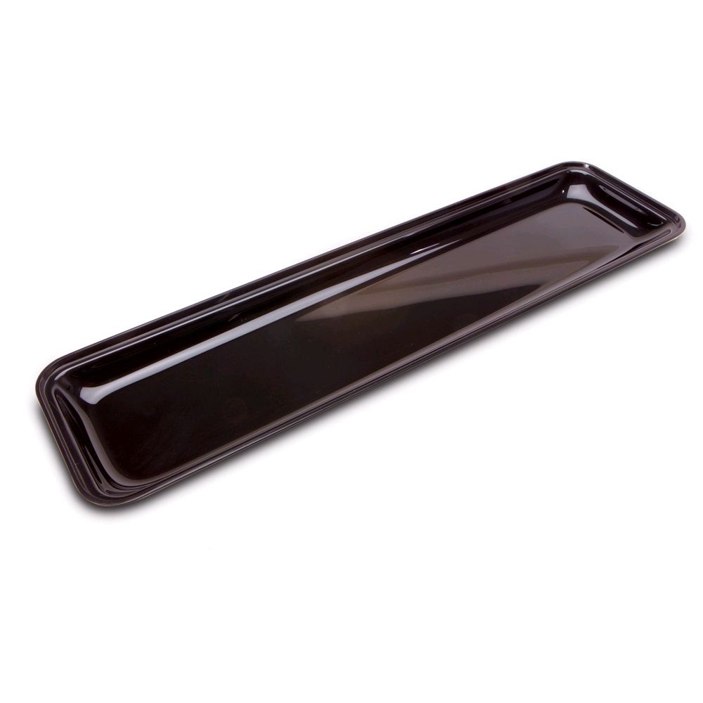 Delfin 24" x 6.5" x 1" Black Rectangular Market Tray
