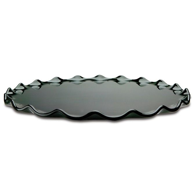 Delfin 15" x 1" Black Round Ruffle Tray