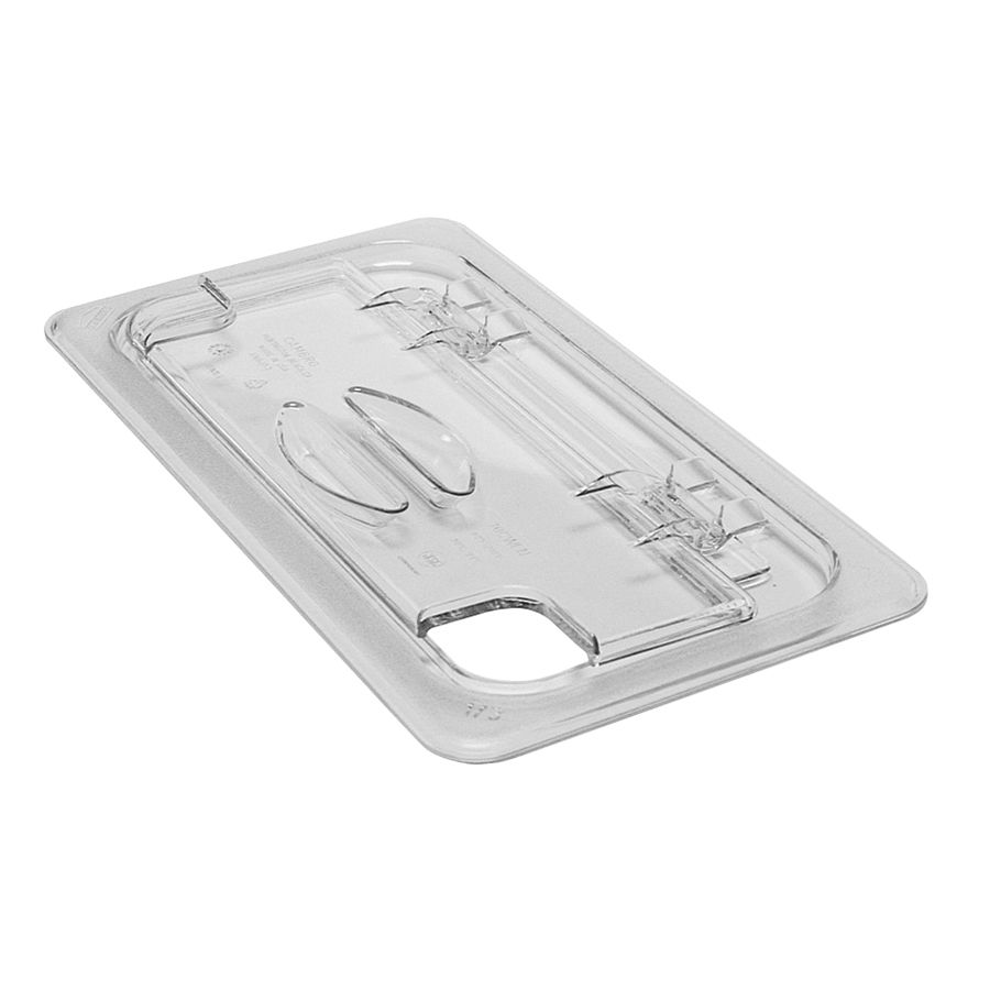 Cambro Clear Camwear&reg; 1/3 Size Notched Food Pan FlipLid&reg;