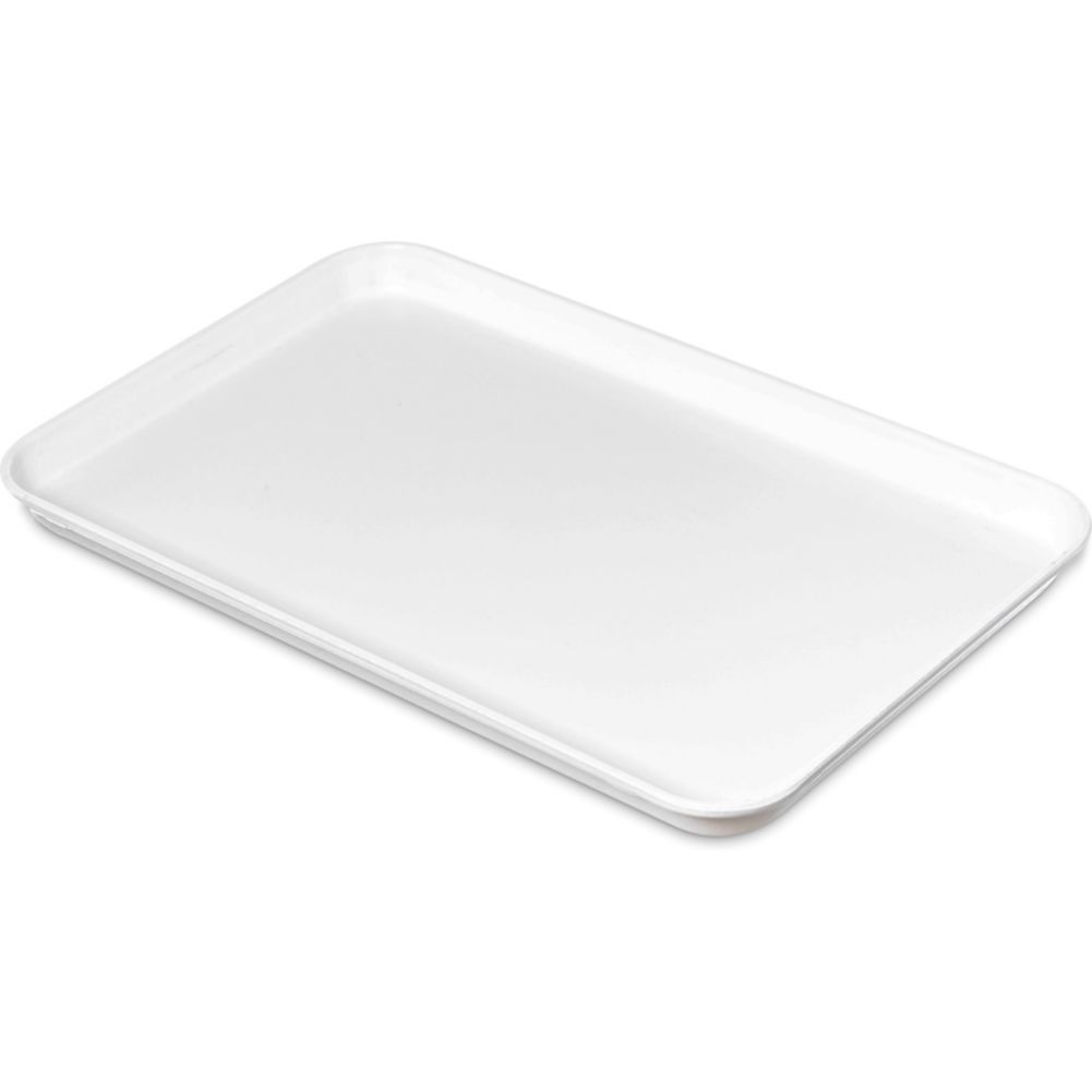 Carlisle Fiberglass Market Tray, White, 12" X 18"