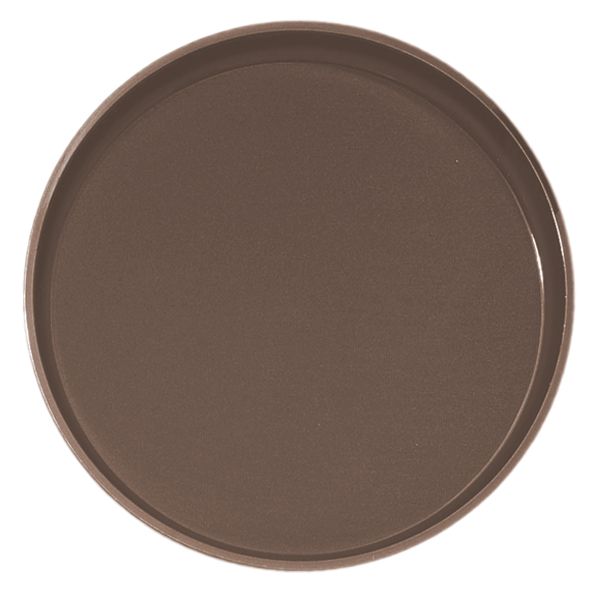 Cambro Brown Round Non-Skid Polytread&reg; Tray, 14"