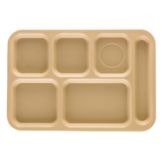 Cambro Tan Penny-Saver 6-Compartment School Tray