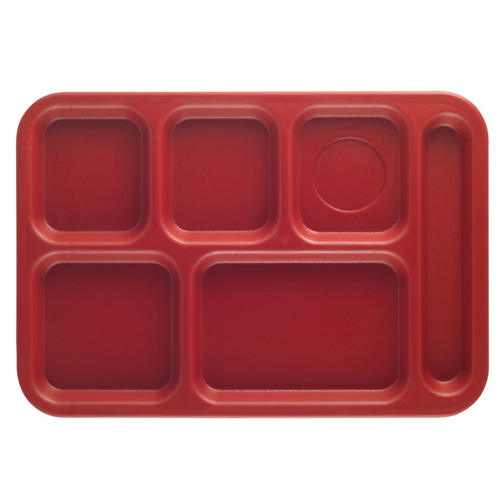Cambro Cranberry Penny-Saver 6-Compartment School Tray