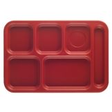 Cambro Cranberry Penny-Saver 6-Compartment School Tray