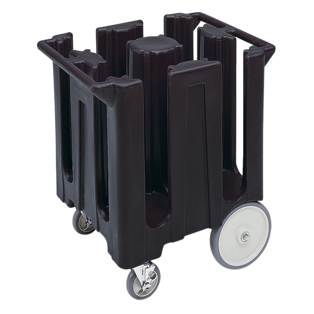 Cambro Black Fixed 4-Column Dish Caddy, Max Plate Size 8-1/4"