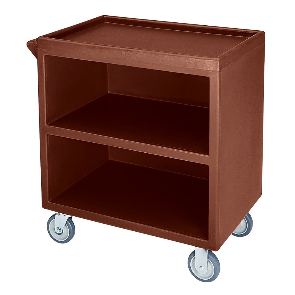 Cambro Dark Brown Closed Side 3-Shelf Service Cart w/ 5" Casters