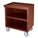 Cambro Dark Brown Closed Side 3-Shelf Service Cart w/ 5" Casters