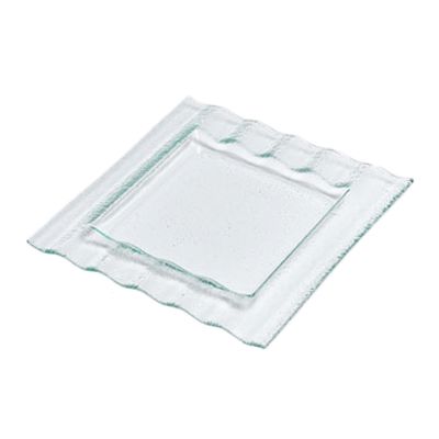 Steelite Creations Glass 9-1/2" Square Ripple Plate