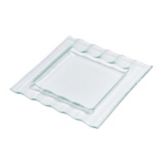 Steelite Creations Glass 9-1/2" Square Ripple Plate