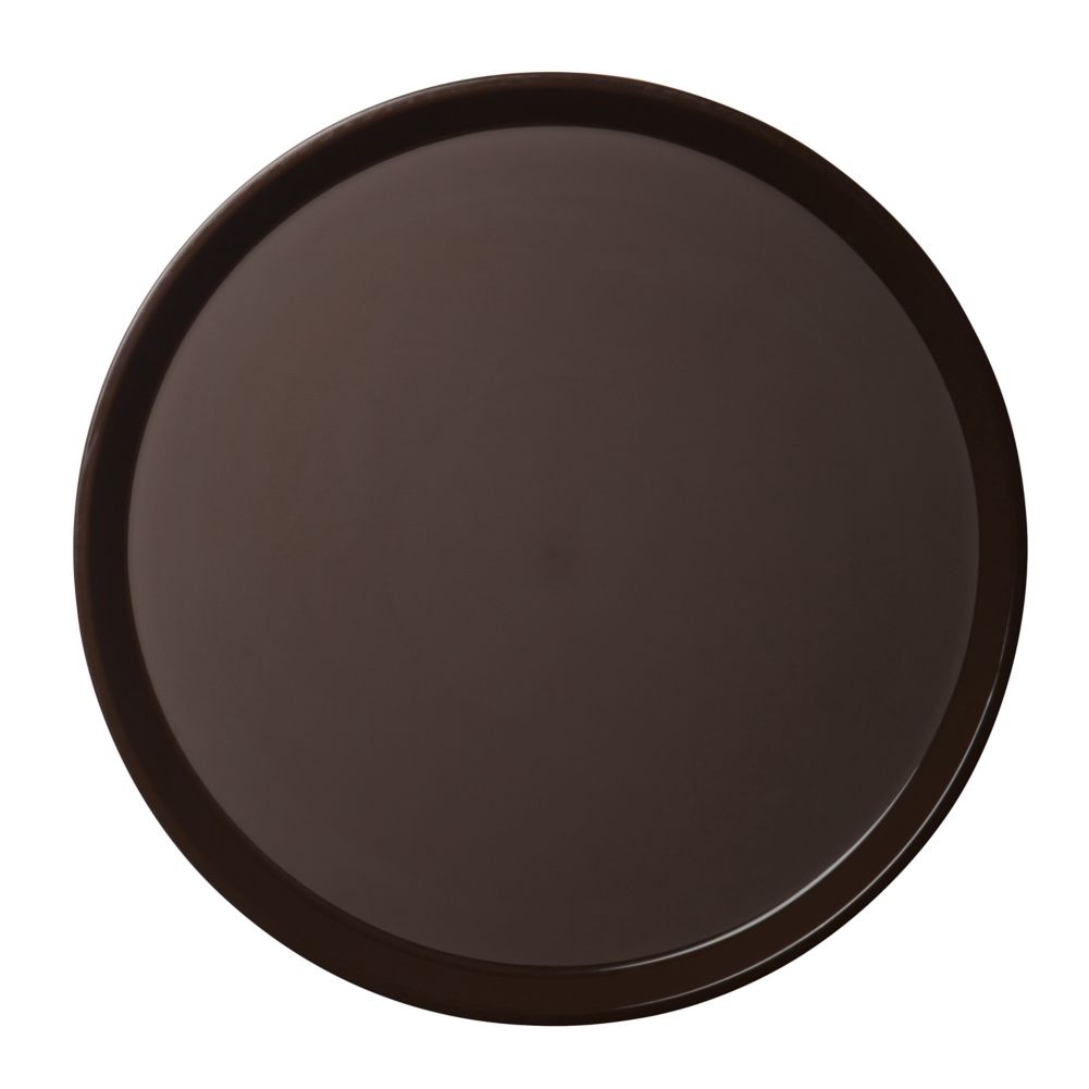 Cambro Brown Round Non-Skid Polytread&reg; Tray, 16"