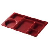 Cambro Red 6-Compartment School Tray