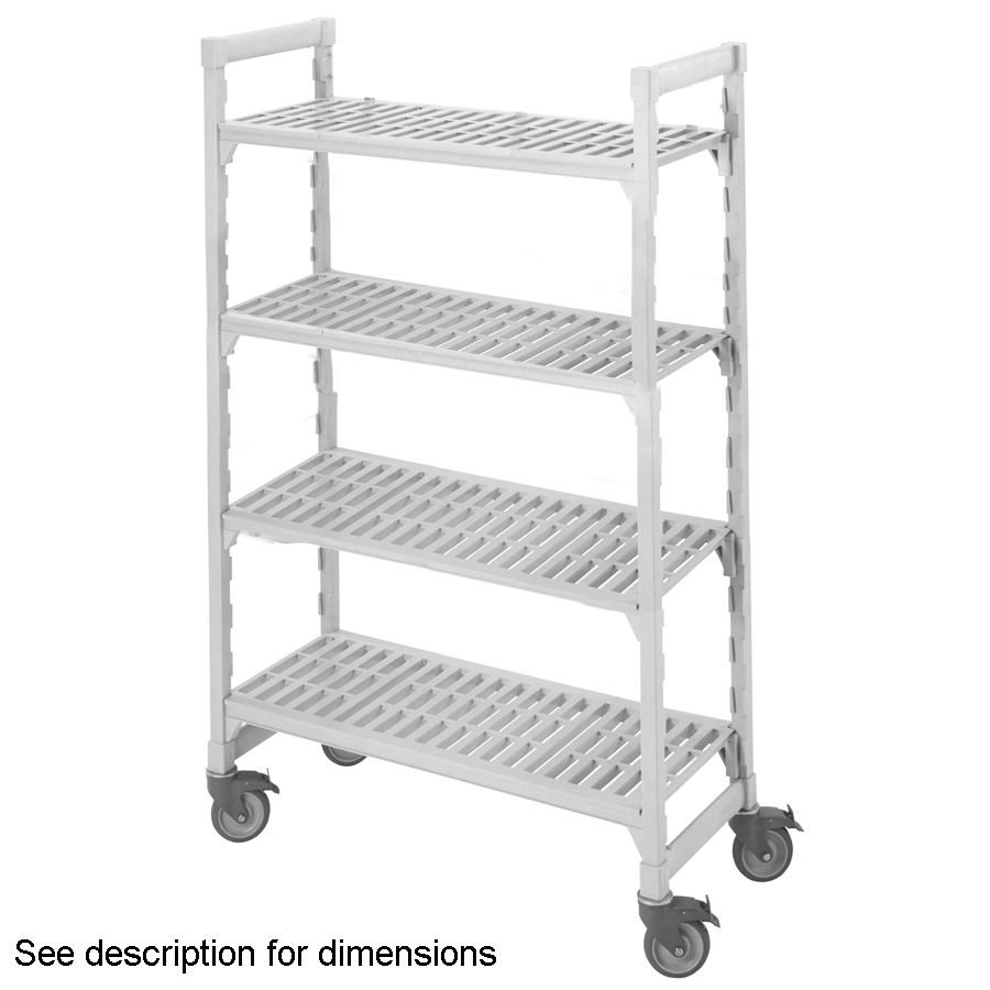Cambro Camshelving&reg; Gray Vented 4-Shelf Mobile Starter Kit