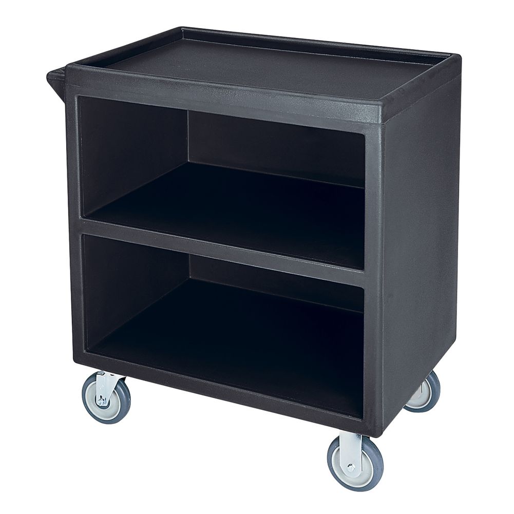 Cambro Black Closed Side 3-Shelf Service Cart w/ 5" Casters