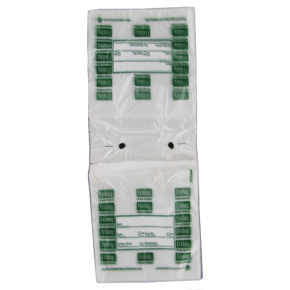 Full Saddle Friday Daily Preportioning Bags, Clear w/ Green, 6.5 x 7
