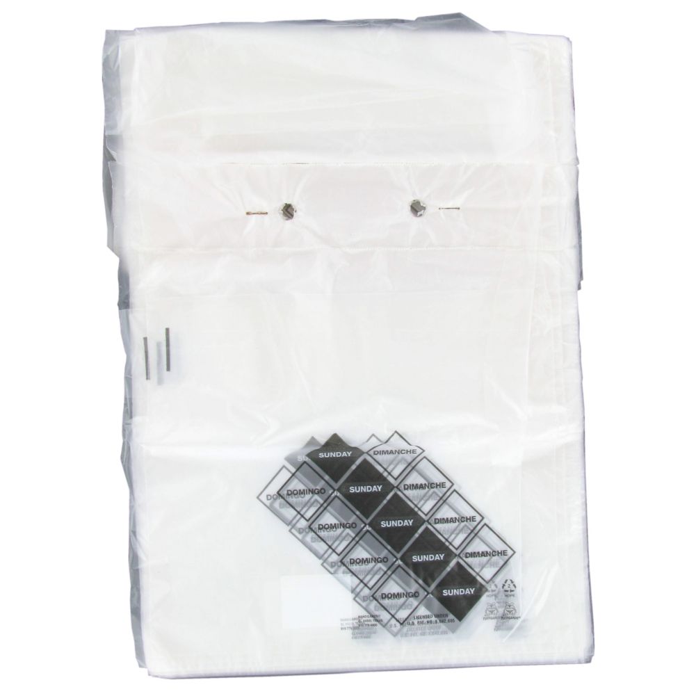 Full Saddle Sunday Daily Preportioning Bags, Clear w/ Black, 10 x 8.5