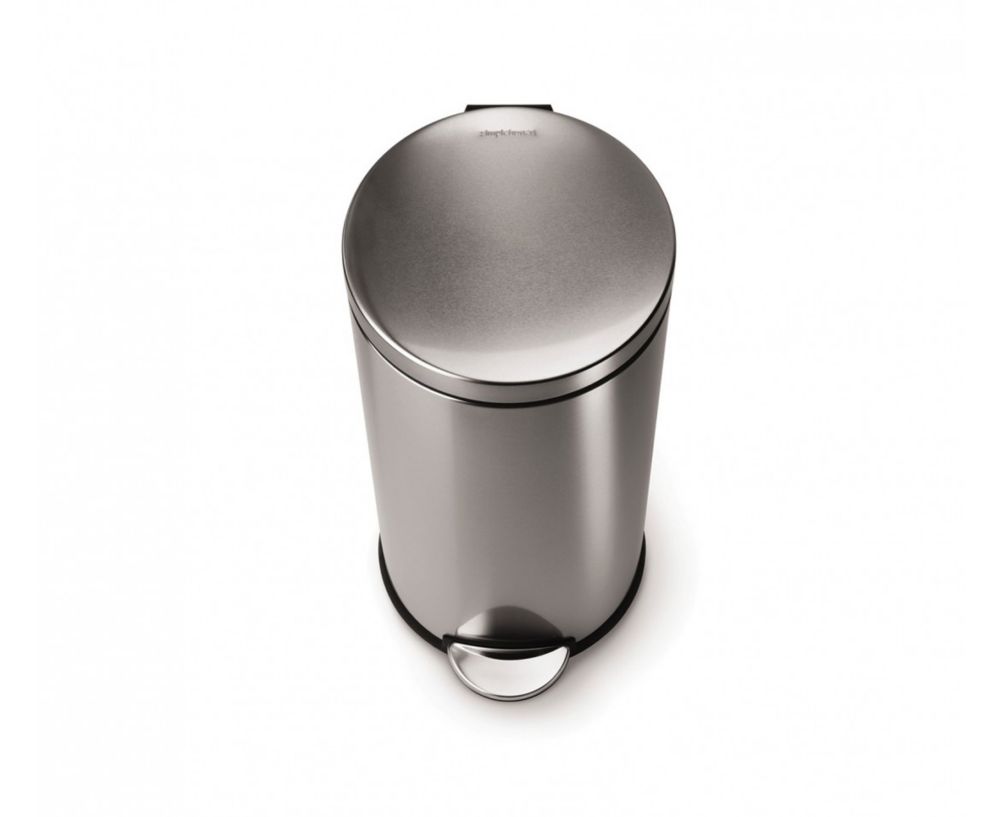 simplehuman&reg; Brushed S/S Step-On 30 L / 8 Gal Trash Container
