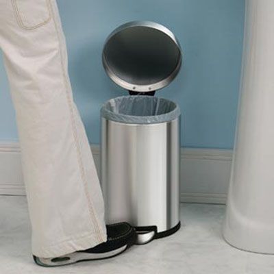 simplehuman&reg; Brushed S/S Step-On 4.5 L / 1.2 Gal Mini-Trash Can