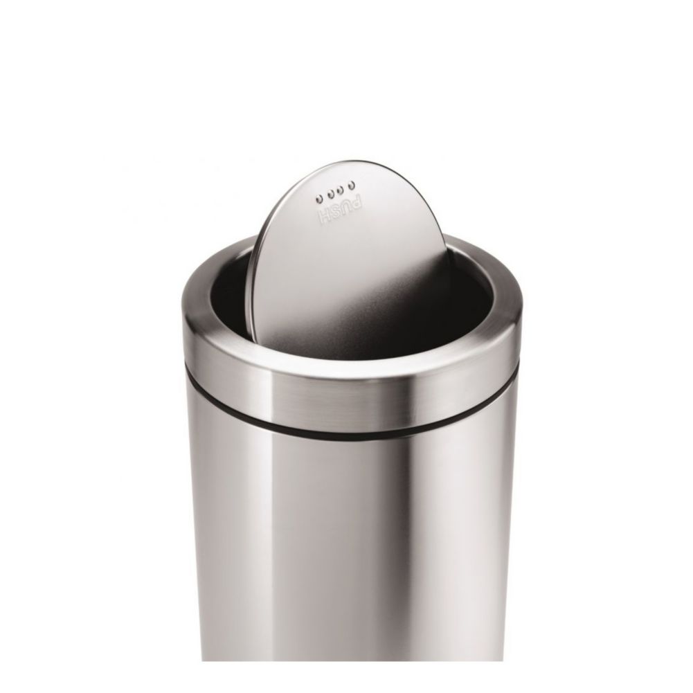 simplehuman&reg; Brushed S/S Swing Top 14.5 Gal / 55 L Trash Can