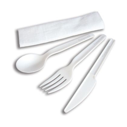 Stalk Market Jaya&reg; Biodegradable Flatware Packet with Napkin