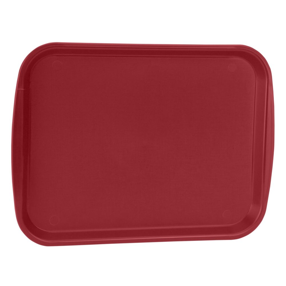Traex&reg; Rectangular Burgundy 10" x 14" Fast Food Tray