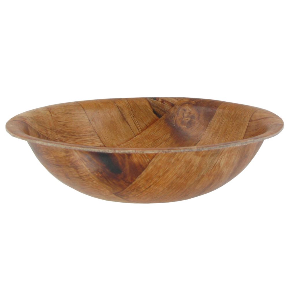 Adcraft&reg; 6" Round Woven Wood Salad Bowl