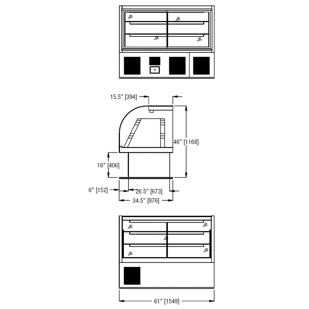 Randell&reg; Refrigerated Remote 61" See-thru Display Case