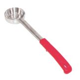 Adcraft&reg; Stainless Steel Perforated 2 Oz. Red Ladoon