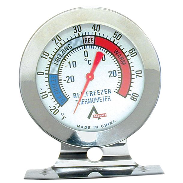 Adcraft&reg; Stainless Steel Refrigerator / Freezer Thermometer