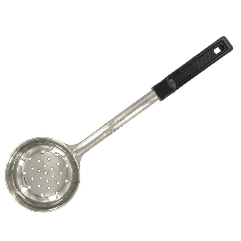 Adcraft&reg; Stainless Steel Perforated 6 Oz. Black Ladoon