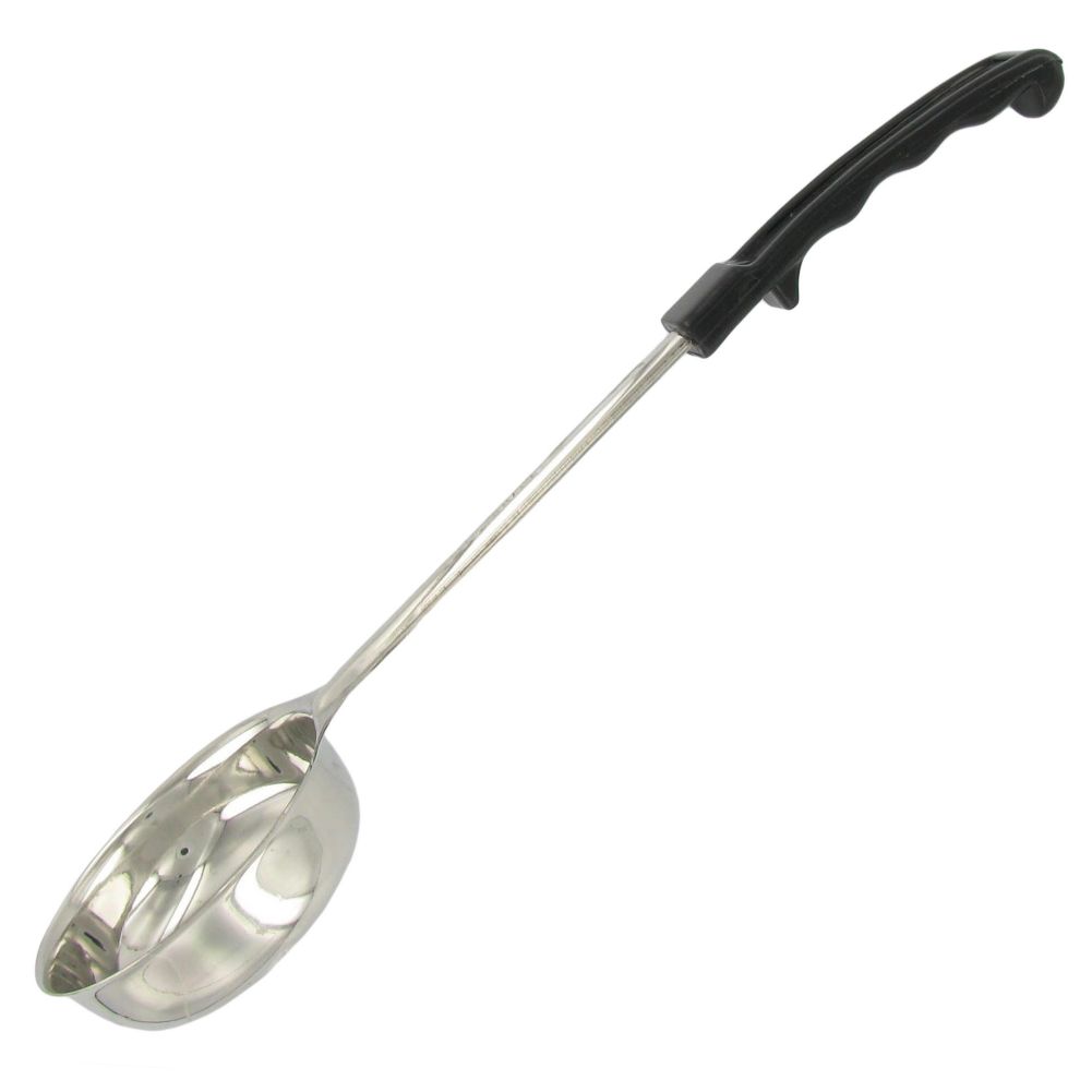 Adcraft&reg; Stainless Steel Perforated 6 Oz. Black Ladoon