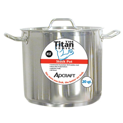 Adcraft Titan Series&trade; 24 Qt. S/S Induction Stock Pot With Cover
