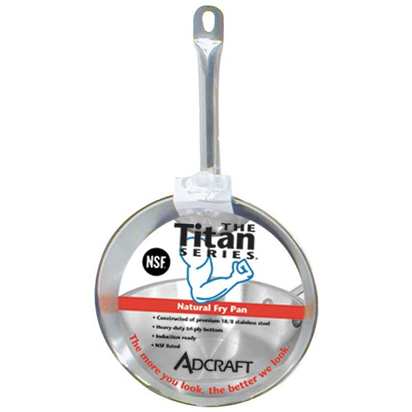 Adcraft&reg; Titan Series&trade; 12" S/S Induction Fry Pan