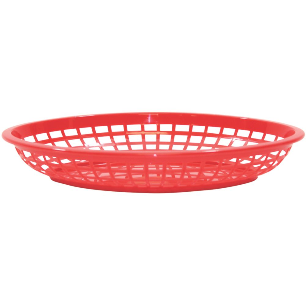Tablecraft Red Polyethylene 11-3/4" Jumbo Oval Basket