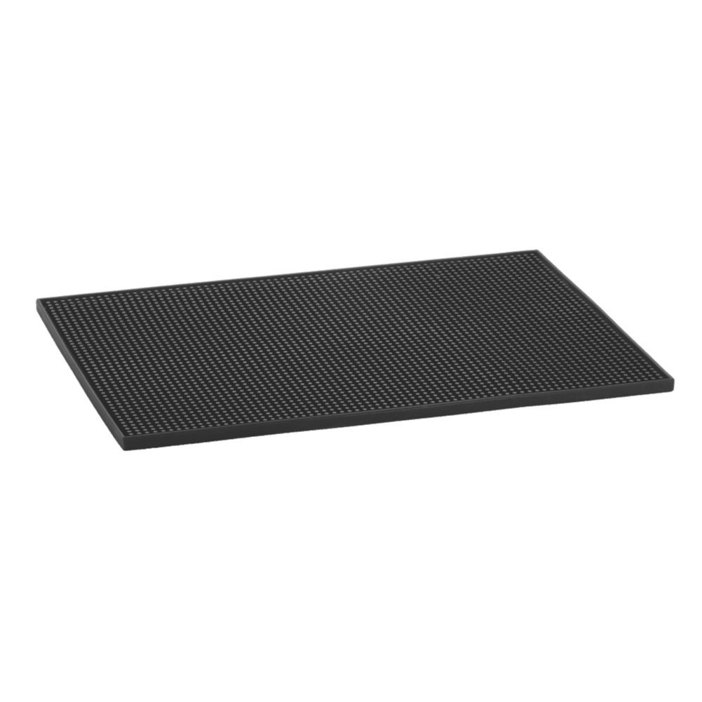 Tablecraft Black Rubber 12" x 18" Bar Service Mat