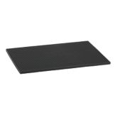 Tablecraft Black Rubber 12" x 18" Bar Service Mat