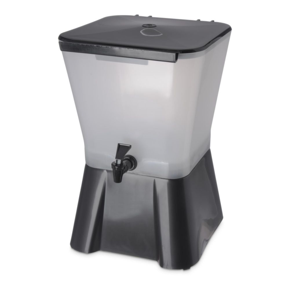 Carlisle Black 3-gal Square Dispenser w/ Base, 17 x 11"