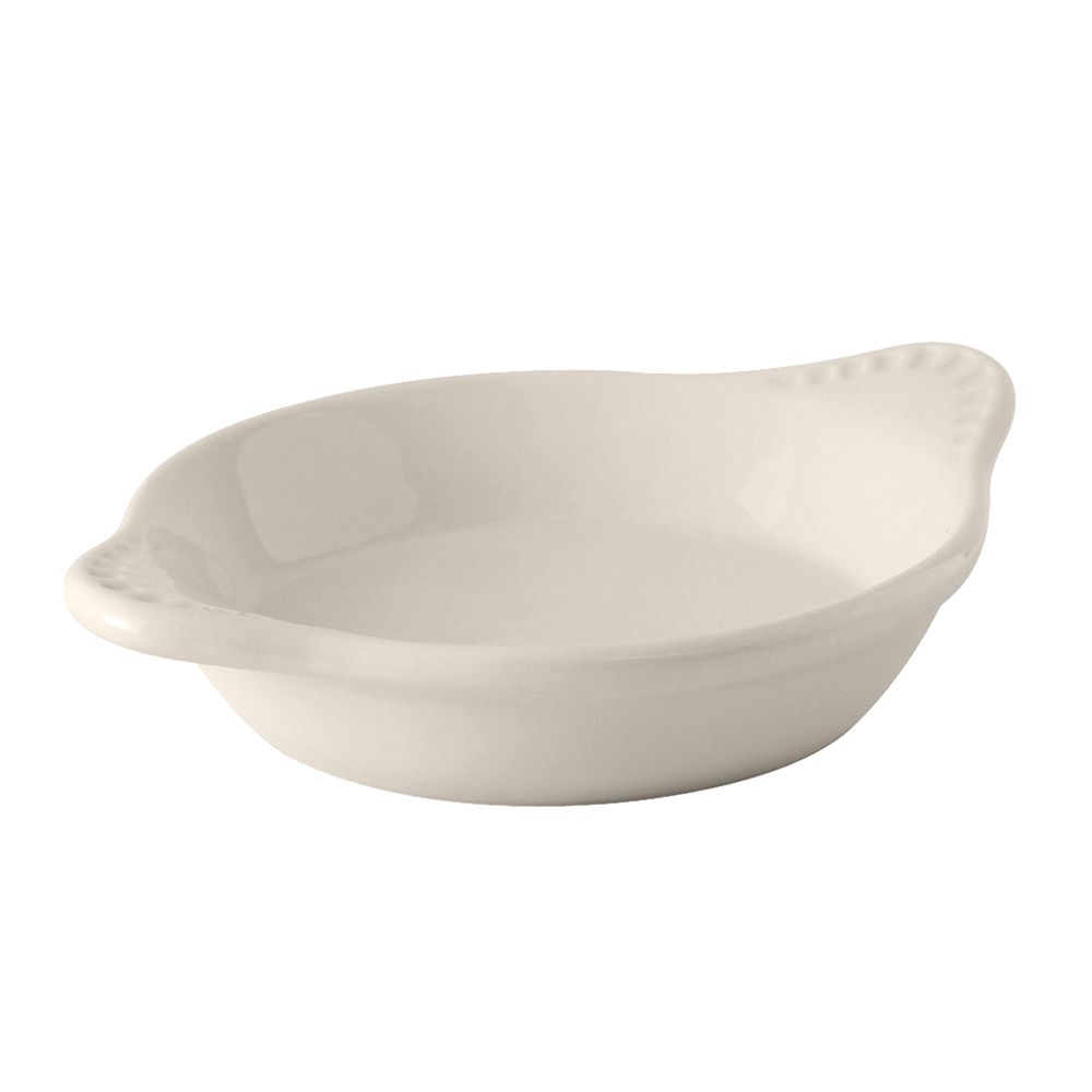 Tuxton&reg; 15 Oz. Round Eggshell Shirred Egg Dish