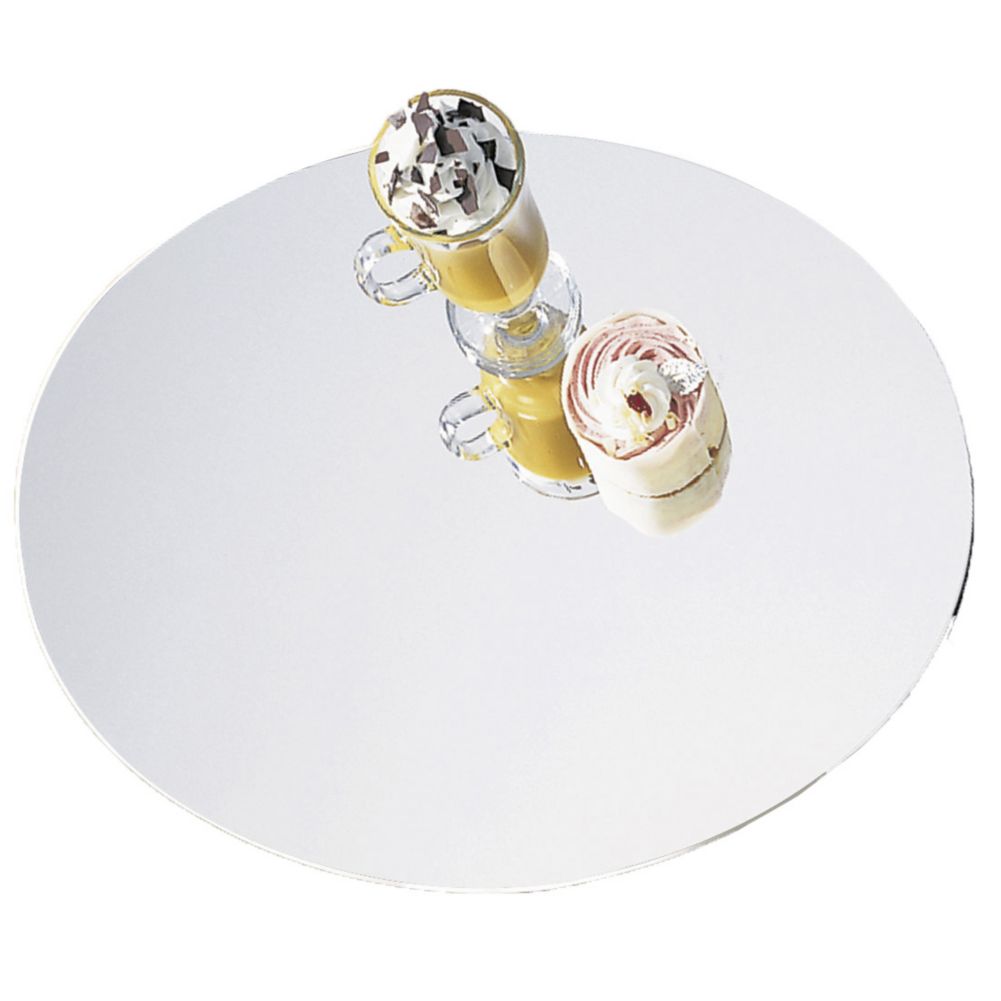 Cal-Mil&reg; 16" x 20" Black Acrylic Oval Mirror Tray